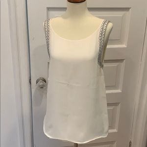Rebecca Minkoff Mahesh 100% silk beaded trim top